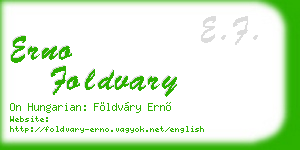 erno foldvary business card